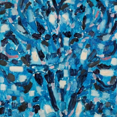 Nejad Melih Devrim, Blue abstract composition, 1960, Oil on canvas, 72x60 cm.