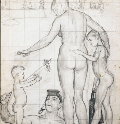 Dmitri Zhilinski, 1964, Charcoal on paper, 60x42 cm.